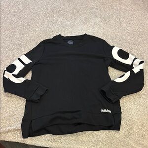 Adidas Black Crewneck with White Graphic Sleeves